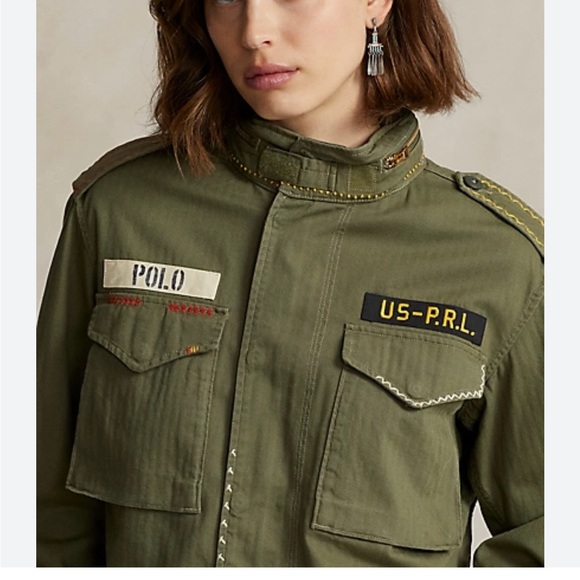 POLO RALPH LAUREN BOXY FIT DESTROYED-HEM FIELD JACKET s - Picture 7 of 7